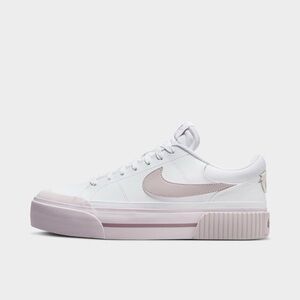 Nike Court Legacy Lift Lace Up Platform Sneakers Pink & White Women’s 8 39